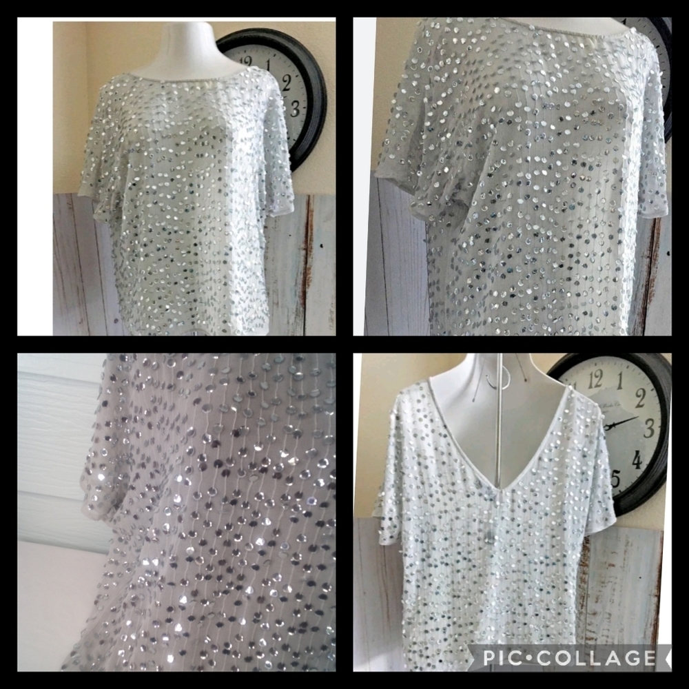 Silver sequence blouse🤩🤩🤩 - Picture 3 of 4